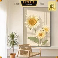 Tranh hoa lá nghệ thuận tráng gương Cao Cấp treo tường phong cách hiện đại trang trí decor nhà cửa