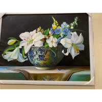 Tranh hoa ly đẹp 3D tặng kèm khung tranh decor giá rẻ đẹp bảo hành