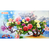 Tranh hoa mẫu đơn , tranh trang trí phòng khách, tranh nghệ thuật, tranh phong thủy, tranh 3d bóc dán,tranh decal