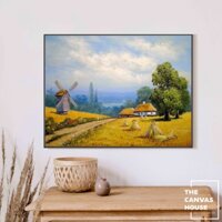 Tranh in Canvas Phong Cảnh Đồng Quê (Hình thật tại xưởng - Đã có khung, móc, đinh treo) - The Canvas House