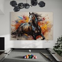 Tranh In Canvas | Tranh Ngựa Phi Nước Đại 1FHHOR019 | Tranh Căng Khung Cao Cấp - Tặng Kèm Đinh Đa Năng 78Decor