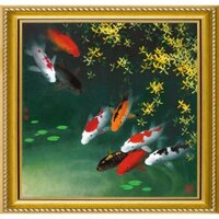 Tranh in sơn dầu VTC Cá chép LunaCV-0035 KT 60 x 60 cm