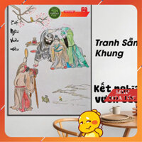 Tranh Kết Nghĩa Vườn Đào Tranh Chế Hài Tam Quốc Có Khung Treo Tường