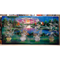 TRANH KHẢM TRAI SƠN MÀI - BỘ BỐN MÙA - MAI LAN CÚC TRÚC KT 60120cm
