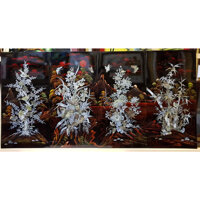 TRANH KHẢM TRAI SƠN MÀI -MAI LAN CÚC TRÚC KT 60X120CM GHÉP 4 TẤM