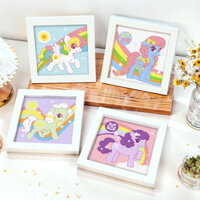 Tranh kim cương kỳ lân Ngựa cầu vồng Handmade diy Trẻ em Nhãn dán kim cương My Little Pony Polly Point Tranh kim cương Quà tặng sinh nhật Khung ảnh Tranh trang trí