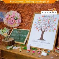 Tranh Ký Tên Đám Cưới&Lưu Niệm - Tranh Dấu Vân Tay Handmade -Thiết kế tên cô dâu chú rể theo yêu cầu