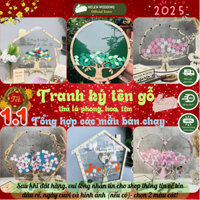 Tranh Ký Tên Gỗ Nhiều Khung Hình Cây Thả Lá Cây Lá Phong Thả Hoa Phụ Kiện Decor Trang Trí Tiệc Cưới