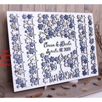 Tranh ký tên lá ký tên đám cưới mùa đông & bông tuyết |Thao Wedding Guestbook Thegioipuzzle
