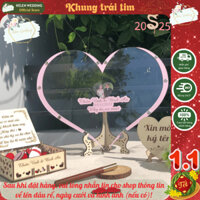 Tranh Ký Tên Thả Tim Đám Cưới Gỗ, Tranh Cho Khách Ký Tên Để Bàn Trưng bày Trong Tiệc Cưới, Sự Kiện