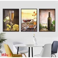Tranh Laminate Tráng Gương - Chùm Nho Ly Rượu