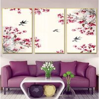 Tranh Laminate Tráng Gương Mừng Tân Gia - Treo Tường Hoa Anh Đào