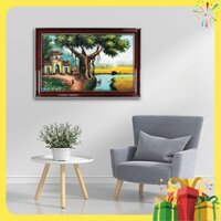 Tranh làng quê Bắc Bộ Cây đa TT956
