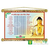 Tranh Liễn Phật Giáo - 14 Điều Dạy Của Đức Phật - Vải Canvas Cao Cấp