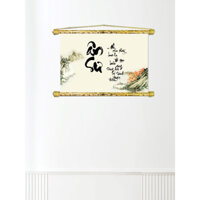 Tranh liễn thư pháp Tri Ân Thầy Cô, loại dáng ngang, chất liệu in vải canvas cao cấp, mẫu 02