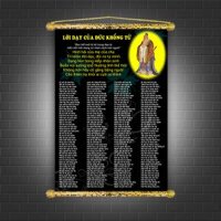 Tranh Liễn  -Tranh  Thư Pháp -Vải canvas cao cấp nẹp sáo gỗ tự nhiên -LỜI DẠY CỦA KHỔNG TỬ- SIZE 40x60cm- GIÁ XƯỞNG