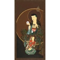Tranh Liễng Phật Giáo _ Địa Tạng Vương Bồ Tát- mẫu thiết kế mới- tranh canvas + nẹp sáo gỗ -giá xưởng