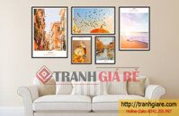 Tranh Lọ Hoa Treo Cầu Thang 3 bức vuông G7