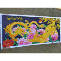 tranh long phụng xum vầy nền đen .