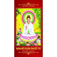 [Tranh Lụa Kim Sa] Quan Thế Âm Bồ Tát - 1 40x80cm