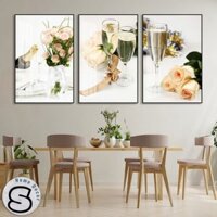 Tranh Ly Rượu Và Hoa Hồng