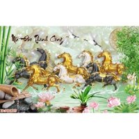 Tranh Mã đáo thành công phong thủy thịnh vượng, Tranh dán tường 3d hiện đại (tích hợp sẵn keo)