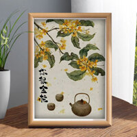 Tranh Màu Nước Phong Cách Trung Quốc đơn giản nhà cửa trưng bày khung tranh trang trí khung tranh phong cách cổ kính chữa bệnh khung tranh trang trí a4