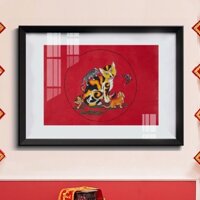 Tranh mèo dân gian vải canvas