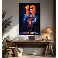 Tranh Messi Tráng Gương Có Khung Cao Cấp Tranh Bóng Đá Tráng Gương