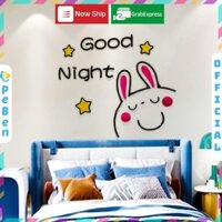 Tranh mica EPeBen dán tường nổi 3d hình Con Thỏ decor trang trí Phòng Cho Bé, Đầu Giường