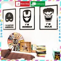 Tranh mica EPeBen dán tường nổi 3d hình hoạt hình khung các nhân vật siêu anh hùng trang trí phòng bé trai, phòng game