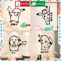 Tranh mica EPeBen dán tường nổi 3d hình pikachu hoạt hình dễ thương decor trang trí mầm non, phòng cho bé
