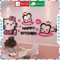 Tranh mica EPeBen dán tường nổi 3d hình hello kitty làm bánh decor trang trí mầm non, phòng cho bé