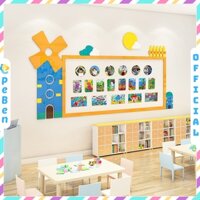Tranh mica EPeBen dán tường nổi 3d hình Khung Trưng Bày Tác Phẩm Của Bé Bảng thông báo decor trang trí Mầm Non, Mẫu Giáo