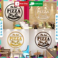 Tranh mica EPeBen dán tường nổi 3d hình miếng bánh pizza trang trí cửa hàng bánh, nhà hàng đồ ăn nhanh, burger, gà rán
