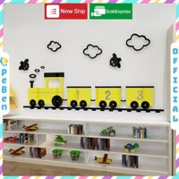 Tranh mica EPeBen dán tường nổi 3d hình đoàn tàu dễ thương decor trang trí mầm non, phòng cho bé