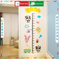 Tranh mica EPeBen dán tường nổi 3d hình Đo chiều cao động vật decor trang trí phòng ngủ cho bé, trường mầm non