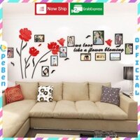 Tranh mica EPeBen dán tường nổi 3d hình khung ảnh chủ đề tình yêu đua nở decor trang trí phòng khách