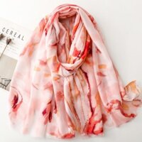 Tranh Mực In Khăn Satin Cotton Chống Nắng Khăn Du Lịch