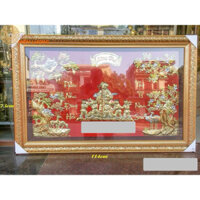 Tranh Mừng Thọ Bằng Đồng Kích Thước 73x114cm - Quà Tặng Ý Nghĩa Cho Bố Mẹ, Ông Bà