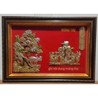 TRANH MỪNG THỌ BẰNG ĐỒNG VÀNG -THỌ ÔNG -THỌ BÀ - THỌ SONG