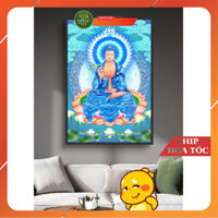 Tranh NAM MÔ DƯỢC SƯ LƯU LY QUANG VƯƠNG PHẬT - Tranh Treo Tường - Tráng Gương - Phòng Thờ - Tặng Kèm Đinh 3 Chân