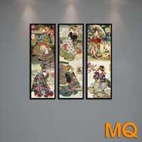 Tranh Nhật Cổ Cô Gái Nhật - Nàng Geisha Nhật Bản Khổ 20x60