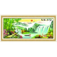 Tranh non nuoc hữu tình tuyệt đẹp 2mx80cm