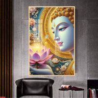 Tranh phật 3d tráng gương  tranh phật thích ca - phật adida tranh tráng gương treo trường có khung