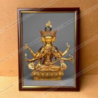 Tranh Phật Đảnh Tôn Thắng ( Tranh Tượng ) treo tường 34x46cm bằng vải khung composite bền đẹp