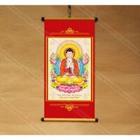 Tranh Phật Dược Sư 30x60cm treo tường bằng vải bóng cao cấp dày dặn