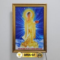 Tranh Phật Dược Sư Có Đèn, Trang Trí Bàn Thờ Treo Tường, Phòng Thờ DPDS-07