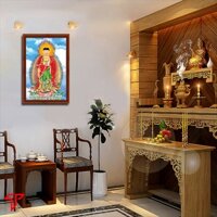 Tranh Phật Dược sư treo tường, tranh treo phòng thờ, hình thờ dược sư, quan thế âm bồ tát, tranh quan âm treo tường