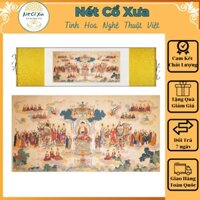 Tranh Phật Giáo Vải Lụa - Tây Phương Cực Lạc - Đẹp Đặc Sắc